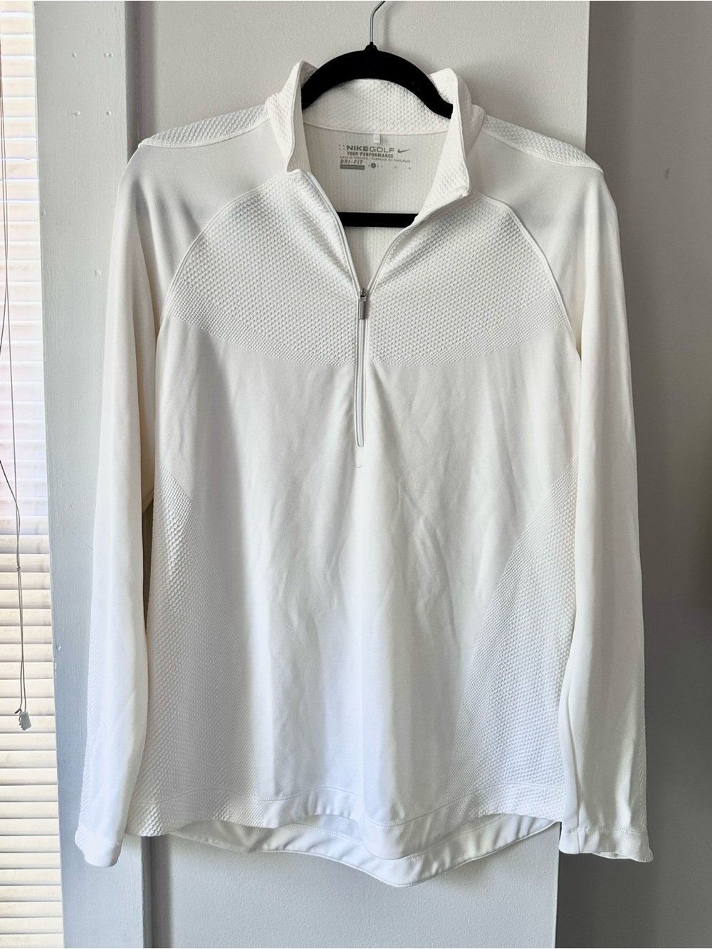 Nike Golf Tour Performance Dri-FIT White Quarter Zip Pullover Sz L